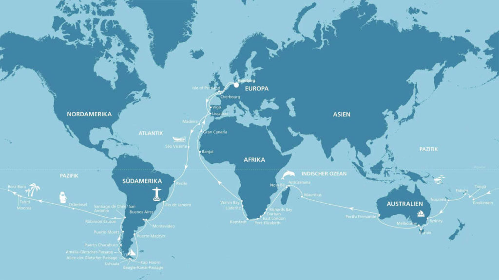AIDAaura Weltreise 2020 2021 - Bildquelle: AIDA Cruises