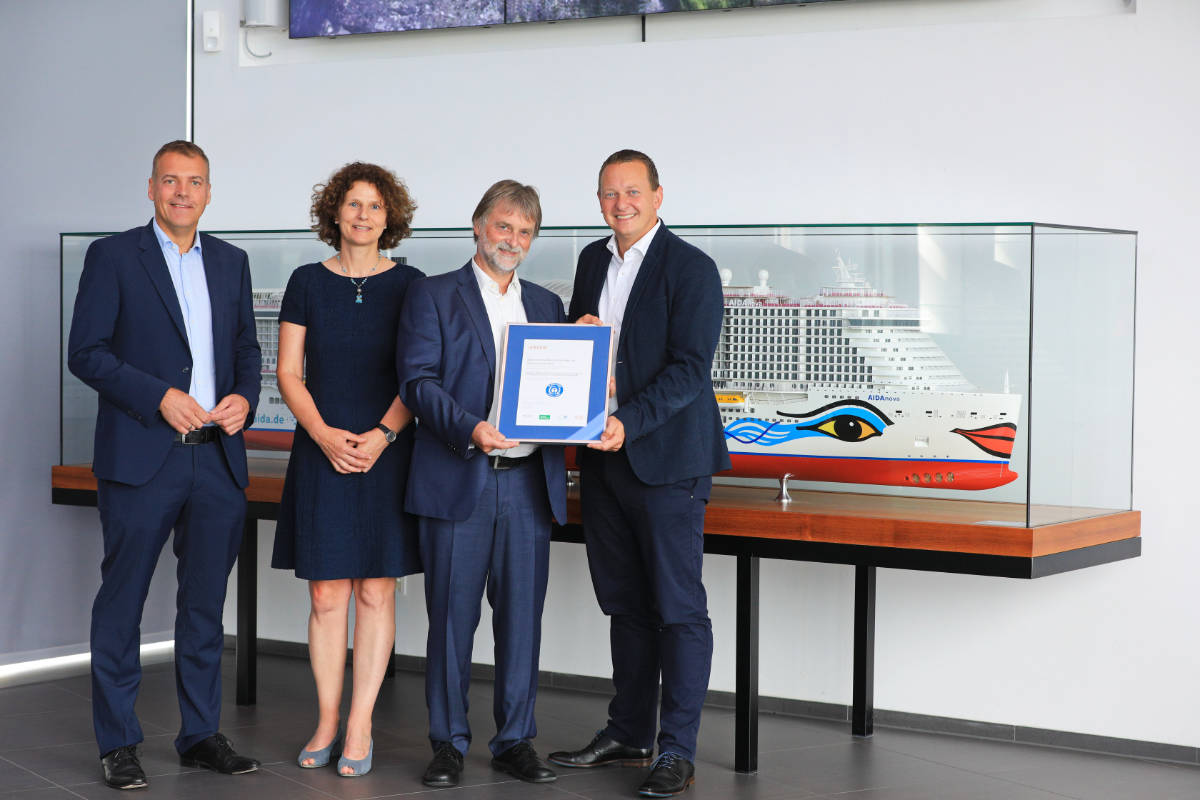 AIDAnova bekommt als erstes Kreuzfahrtschiff den Blauen Engel für umweltfreundliches Schiffsdesign