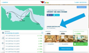AIDA Orientkreuzfahrt - Screenshot: AIDA