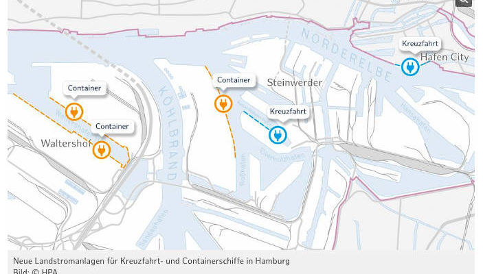 Hamburger Hafen: Neue Landstromanlagen - Bildquelle: HPA