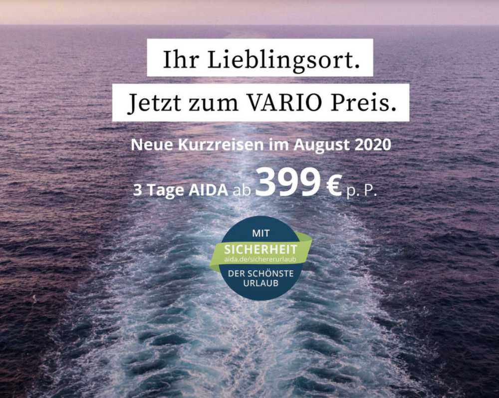 AIDA Kurzreisen: Vario-Tarife freigeschaltet! Ab 399 Euro!