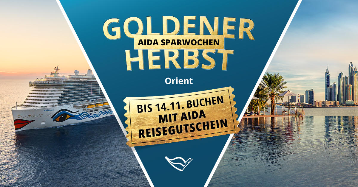 AIDA feiert goldener Herbst mit AIDA Reisegutschein - Bild: AIDA Cruises