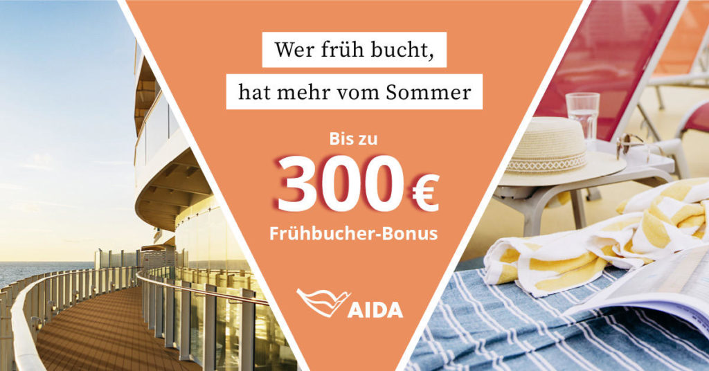AIDA Frühbucher Plus Angebote 2023- Bildquelle: AIDA Cruises