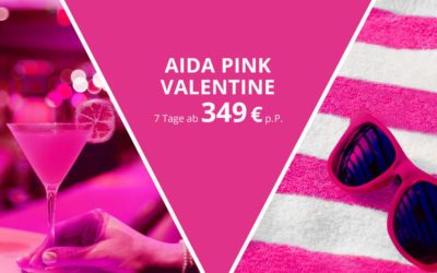 AIDA Pink Valentine 2023 – Angebote ab 349 Euro (ab 9. Februar buchbar)