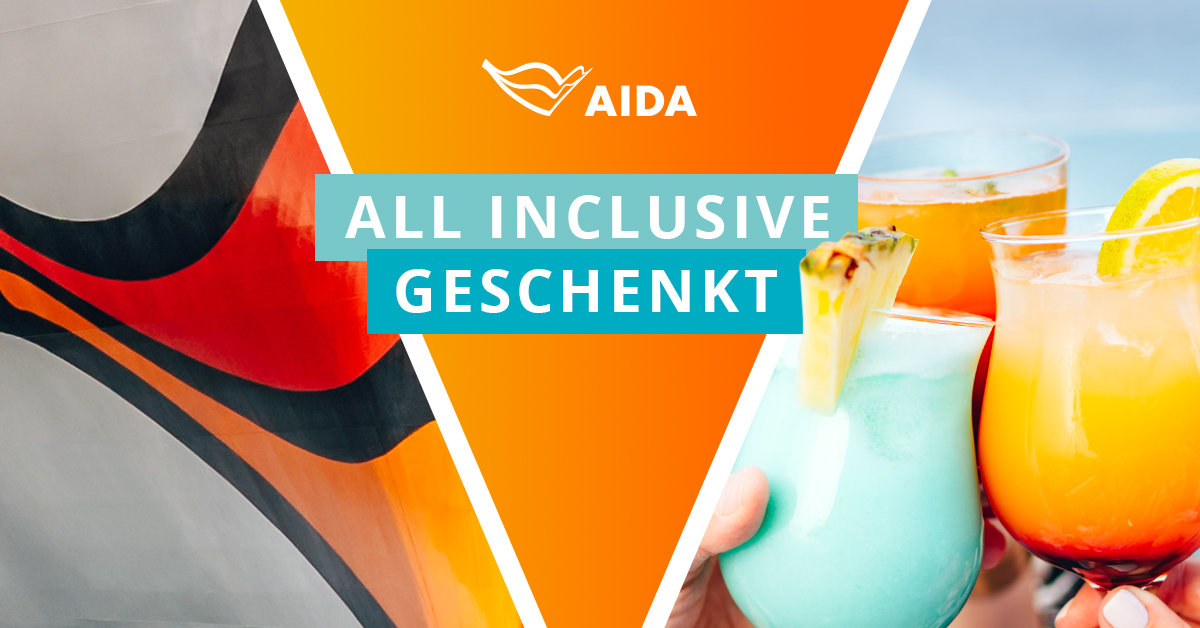 AIDA Cruises verschenkt AIDA AllInclusivePaket bis 08.08.2023