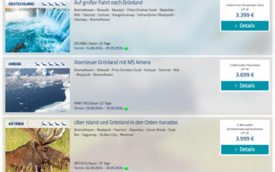 Phoenix Reisen mit speziellen Reisen nach Grönland im Sommer und Herbst 2024