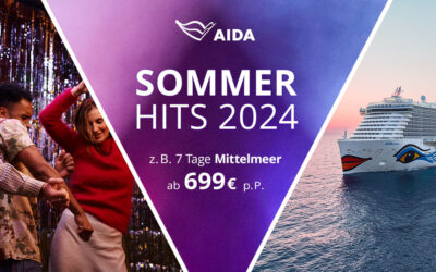 AIDA Cruises legt Sommer Hits 2024 nach: Weitere Reisen ab 479 Euro