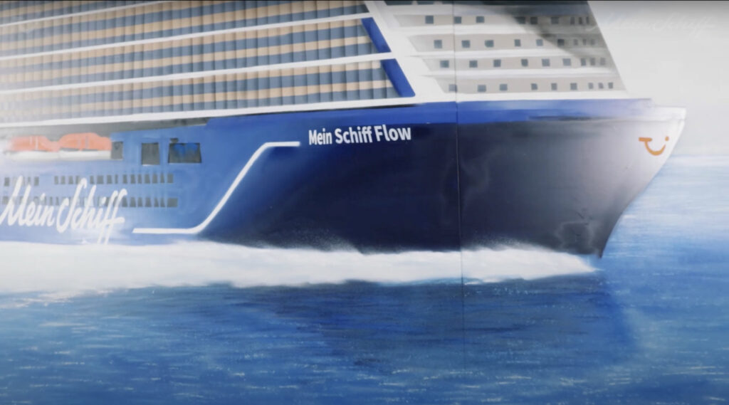 Mein Schiff Flow - so heißt das 9. Schiff von TUI Cruises (Schwesterschiff zur Mein Schiff Relax) 1 Mein Schiff Flow - Screenshot auf Video - Bildquelle: TUI Cruises