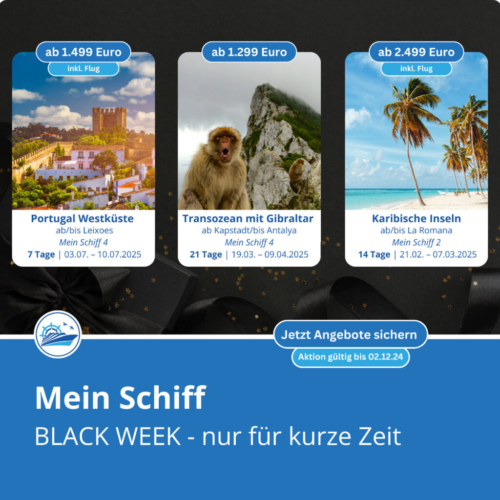 Mein Schiff Black Week Sale - die Angebote zum Black Friday 2024