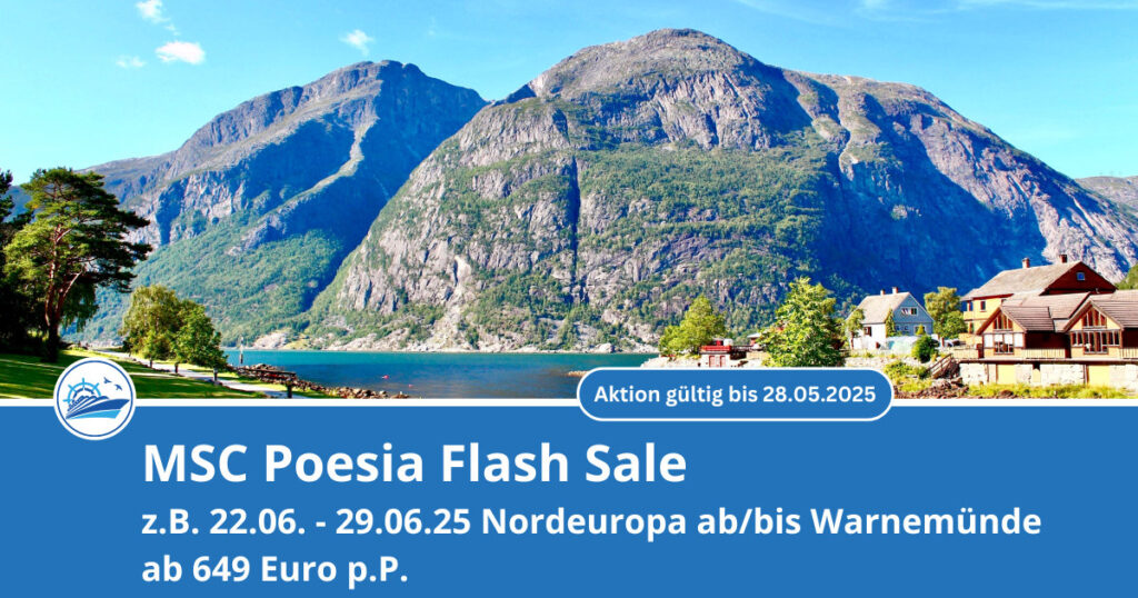MSC Poesia Flash Sale - Norwegen ab 649 Euro 1 MSC Poesia - Norwegen schon ab 649 Euro