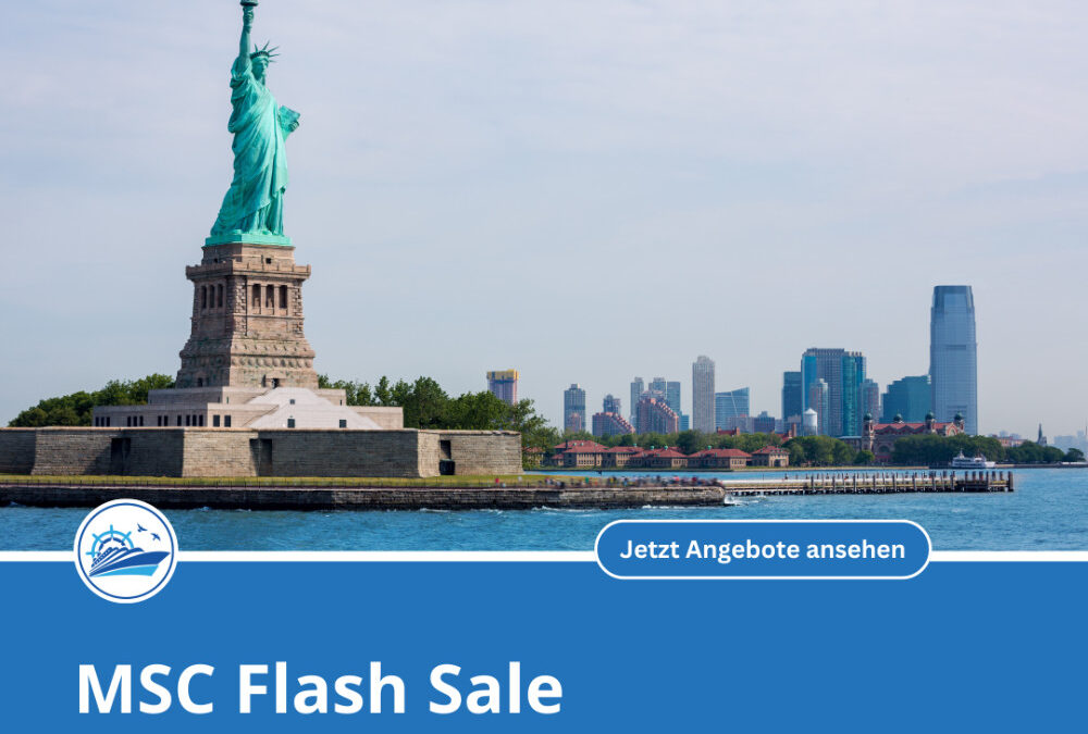 MSC Flash Sale: 10 Prozent Rabatt auf US-Abfahrten + bis zu 200 Euro Bordguthaben!