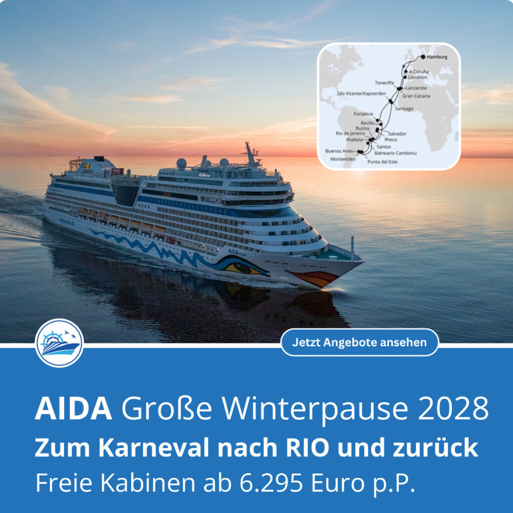 AIDAmar Winterpause 2028 - Große Winterpause Brasilien zum Karneval