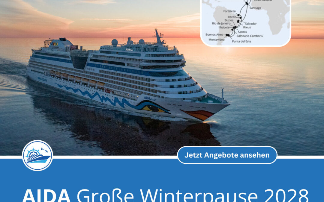 AIDAmar: 48 Tage Winterpause ab/bis Hamburg – bis zum Karneval in Rio