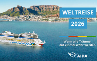 AIDAsol Weltreise 2026 – jetzt auch als Teilstrecken buchbar
