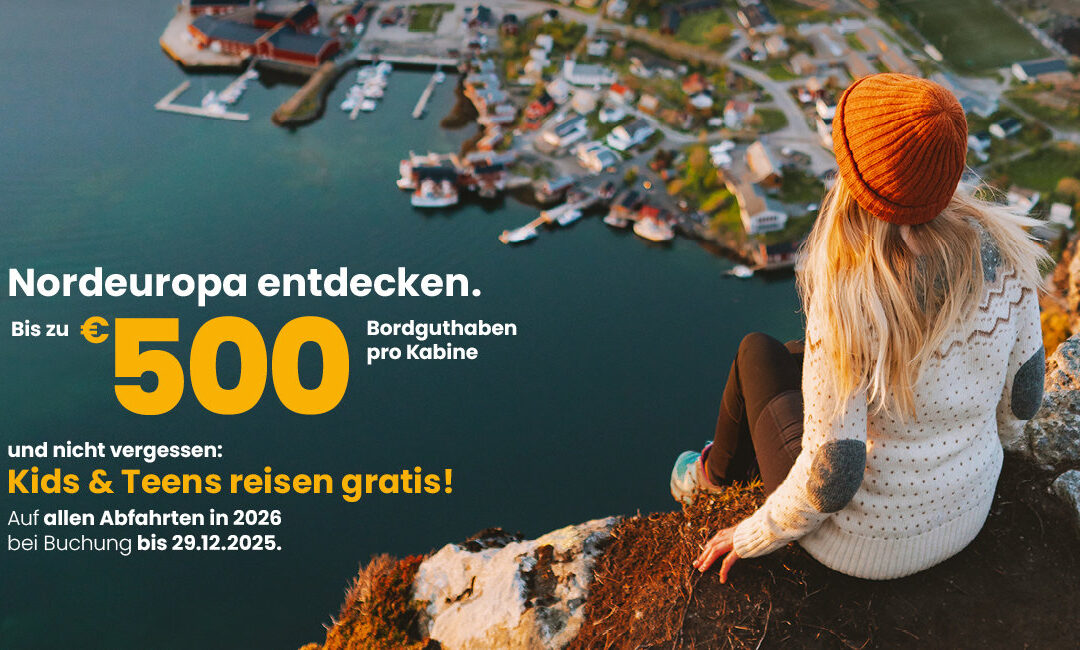 Mit Costa Nordeuropa entdecken und bis zu 500€ Bordguthaben erhalten