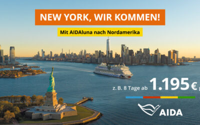 AIDAluna Nordamerika 2027 – jetzt buchen & den American Dream erleben