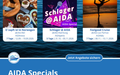 AIDA Specials 2026: Mee(h)r erleben statt nur verreisen