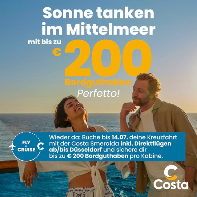 Costa Smeralda mit Flug buchen und bis zu 200 Euro Bordguthaben erhalten