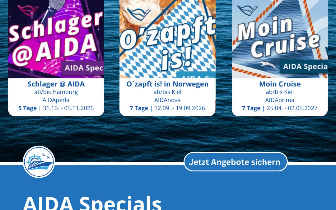 AIDA Specials 2026 & 2027: Themenreisen mit Musik, Genuss und Sport